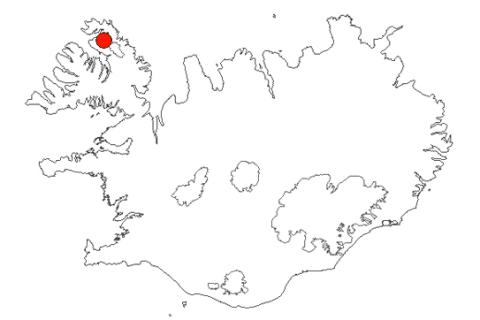 Jökulfirðir á Íslandskorti