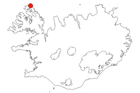 Hælavíkurbjarg á Íslandskorti