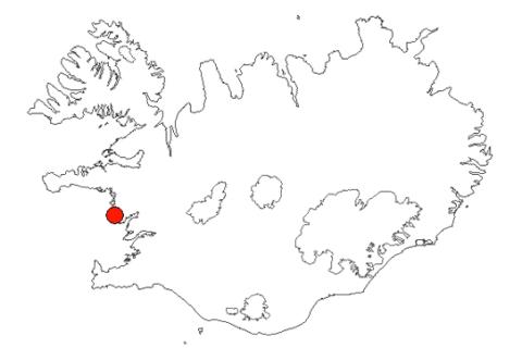 Borgarfjörður-Mýrar-Löngufjörur á Íslandskorti