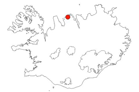 Miklavatn í Fljótum á Íslandskorti