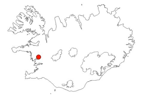 Ferjubakkaflói-Hólmavað á Íslandskorti