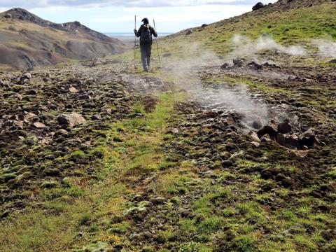 Traðk á jarðhitagróðri í Grændal