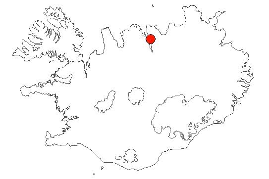 Map of Laufás Location of area Laufás in iceland