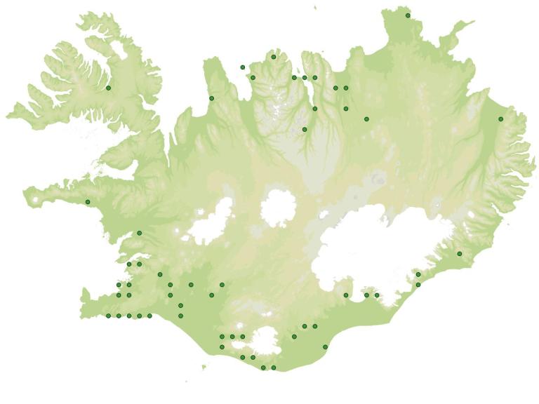 Útbreiðsla - Garðabrúða (Valeriana officinalis)