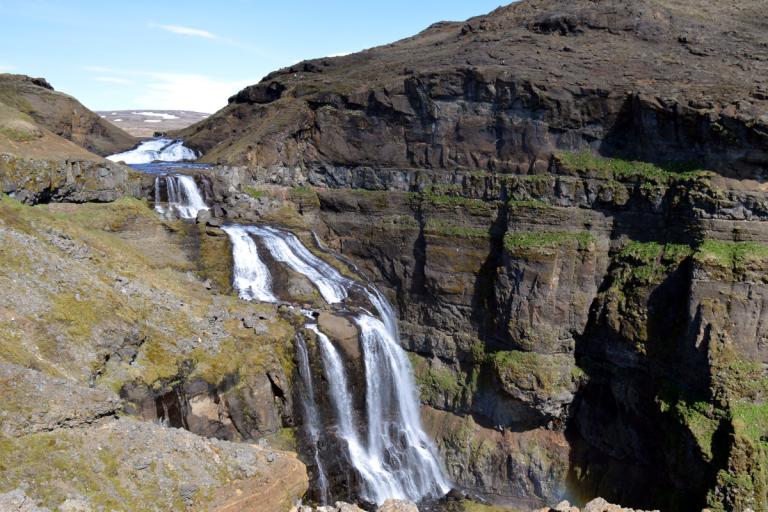 Breiðifoss efst og Glymur