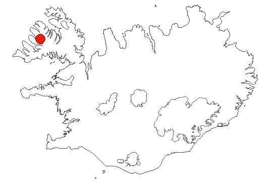 Location of area Dýrafjörður in iceland