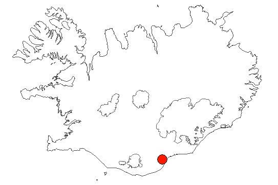 Location of area Steinsmýrarflóð-Grenlækur in iceland