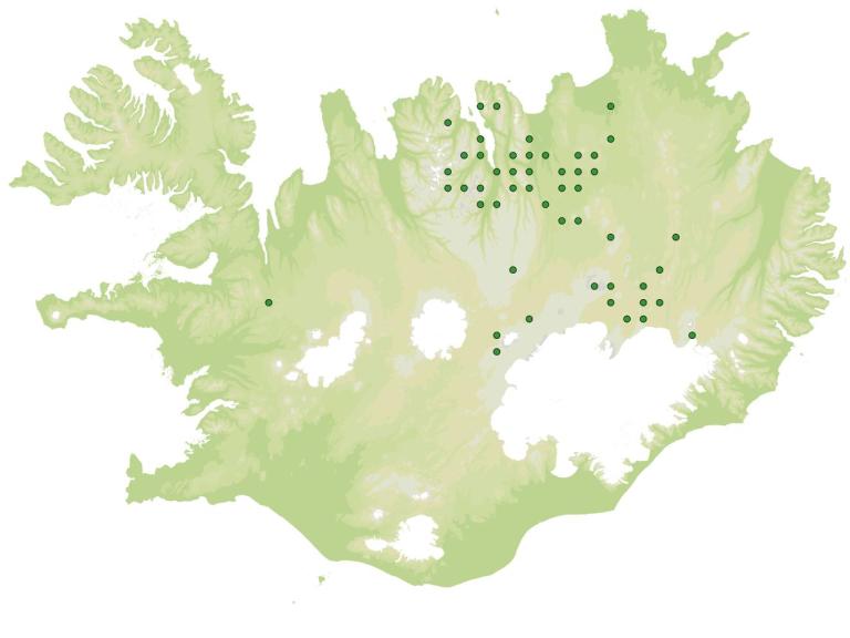 Útbreiðsla - Fjallalójurt (Antennaria alpina) Útbreiðsla - Fjallalójurt (Antennaria alpina)