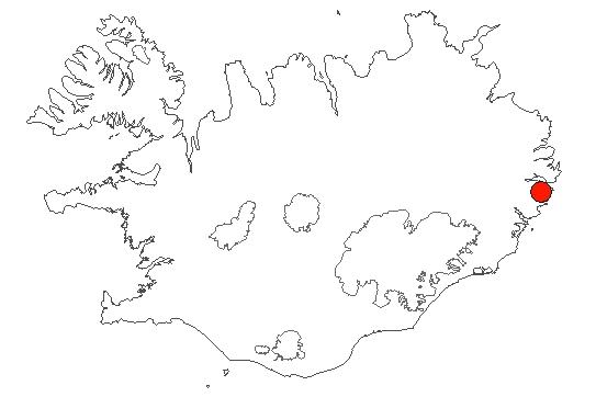 Location of area Fáskrúðsfjörður in iceland