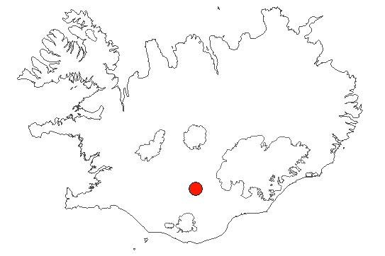 Location of area Veiðivötn in iceland