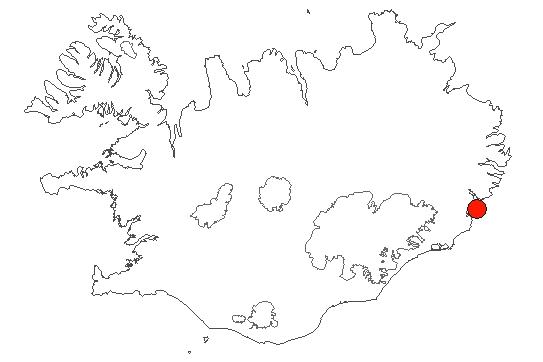 Location of area Álftafjörður-Hamarsfjörður-Papey in iceland