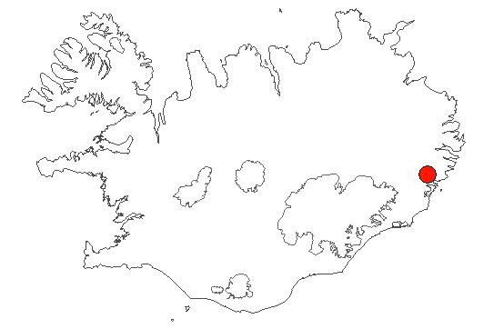 Location of area Berufjörður in iceland
