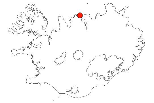 Location of area Hvanndalabjörg in iceland