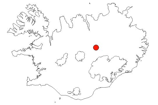 Location of area Skjálfandafljót ofan Aldeyjarfoss in iceland