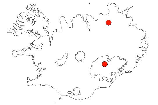 Location of area Vatnajökulsþjóðgarður in iceland