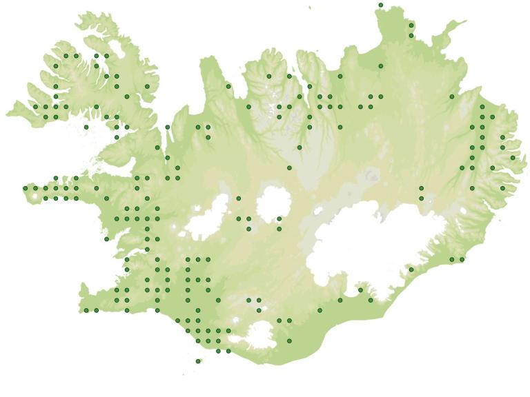 Útbreiðsla - Íslandssóley (Ranunculus acris)