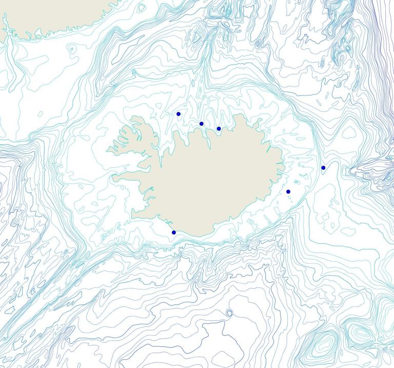 Útbreiðsla /distribution <em>Artemisina arcigera</em>. (Bioice samples red dots; MFRI samples blue dots)