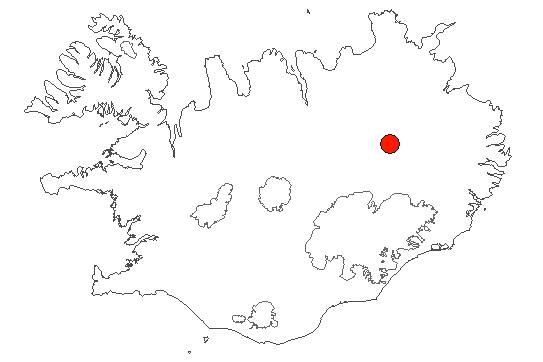 Location of area Herðubreiðarlindir in iceland