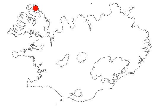 Location of area Hornstrandafriðland in iceland