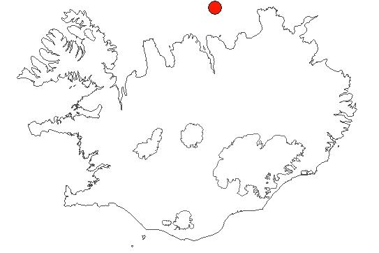 Location of area Grímsey in iceland