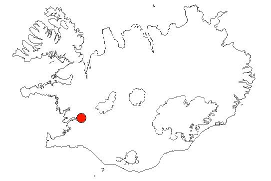 Location of area Glymur in iceland