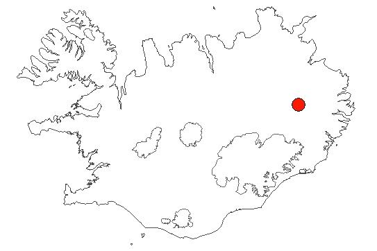 Location of area Stuðlafoss og Stuðalagil in iceland