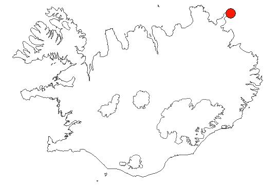 Location of area Langanesbjörg in iceland