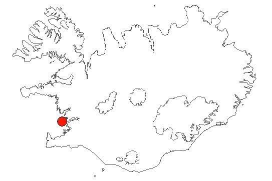 Location of area Akranes in iceland