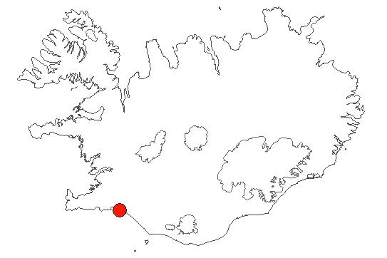Location of area Stokkseyri-Eyrarbakki in iceland