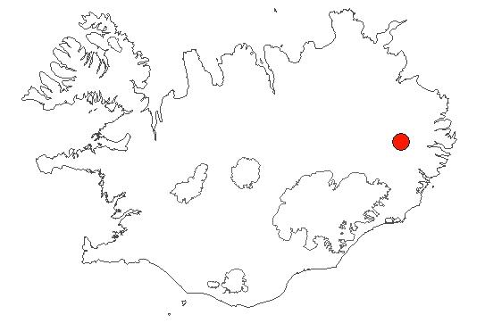 Location of area Hengifoss og Litlanesfoss in iceland