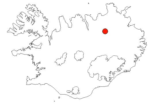 Location of area Búrfellshraun in iceland