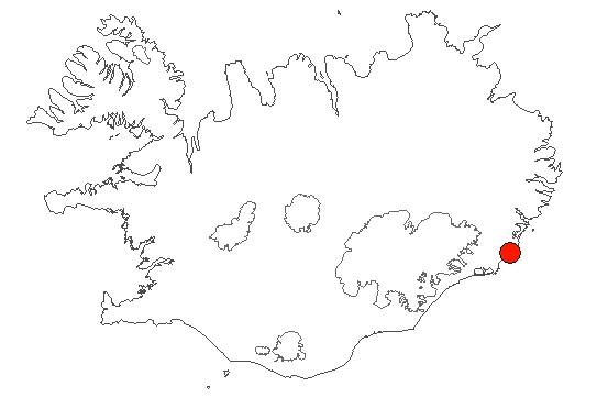 Location of area Lónsfjörður in iceland
