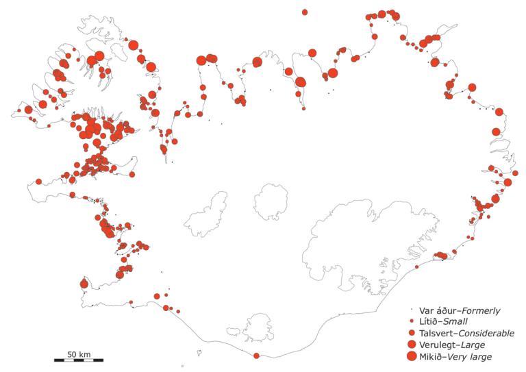 Æðarvörp á Íslandi kringum 2000 Æðarvörp á Íslandi kringum 2000
