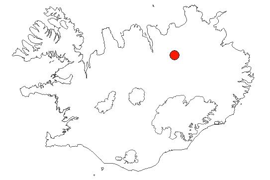 Location of area Mývatn-Laxá in iceland