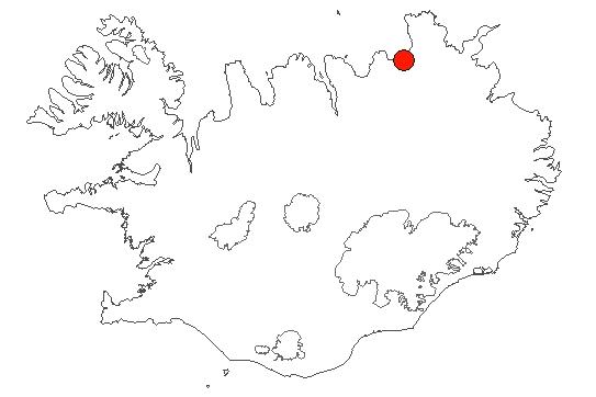 Location of area Öxarfjörður in iceland