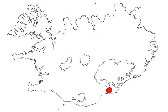 Location of area Skeiðarársandur in iceland