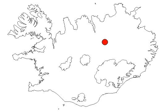 Location of area Aldeyjarfoss, Ingvararfoss og Hrafnabjargafoss in iceland