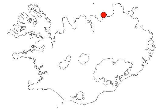 Location of area Tjörnes in iceland