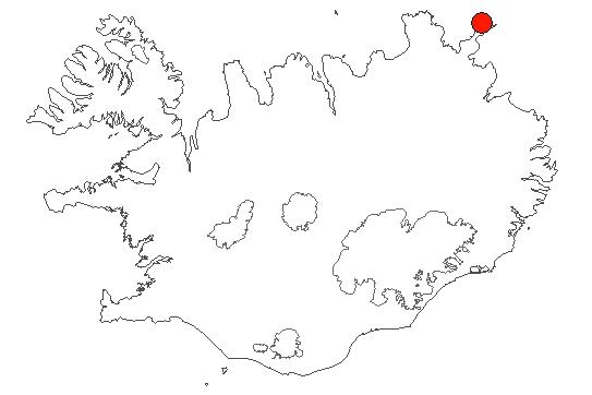 Location of area Skoruvíkurbjarg in iceland