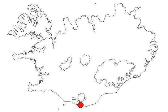 Location of area Mýrdalur in iceland