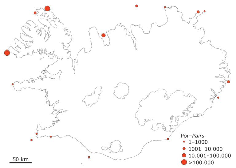 Stuttnefjubyggðir á Íslandi um 2007 Stuttnefjubyggðir á Íslandi um 2007