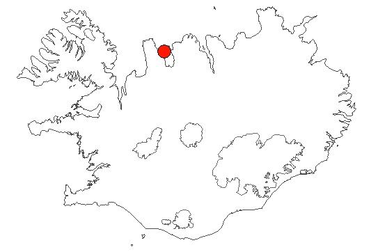 Location of area Drangey in iceland