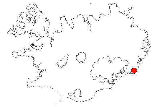 Location of area Papafjörður-Vigur in iceland