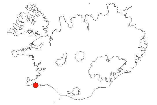 Location of area Krýsuvíkurberg in iceland