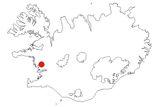 Location of area Andakíll in iceland