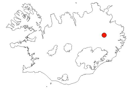 Location of area Jökuldalsheiði in iceland