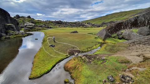 Kortlagning álagssvæðis á vettvangi í Stórurð á Austurlandi