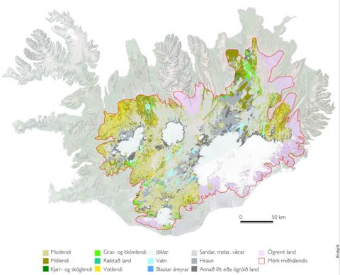 Gróðurkort af miðhálendi Íslands 2014