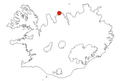 Fljót og Siglufjörður á Íslandskorti