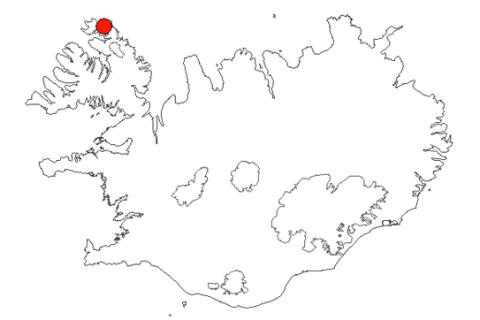 Hornstrandir á Íslandskorti